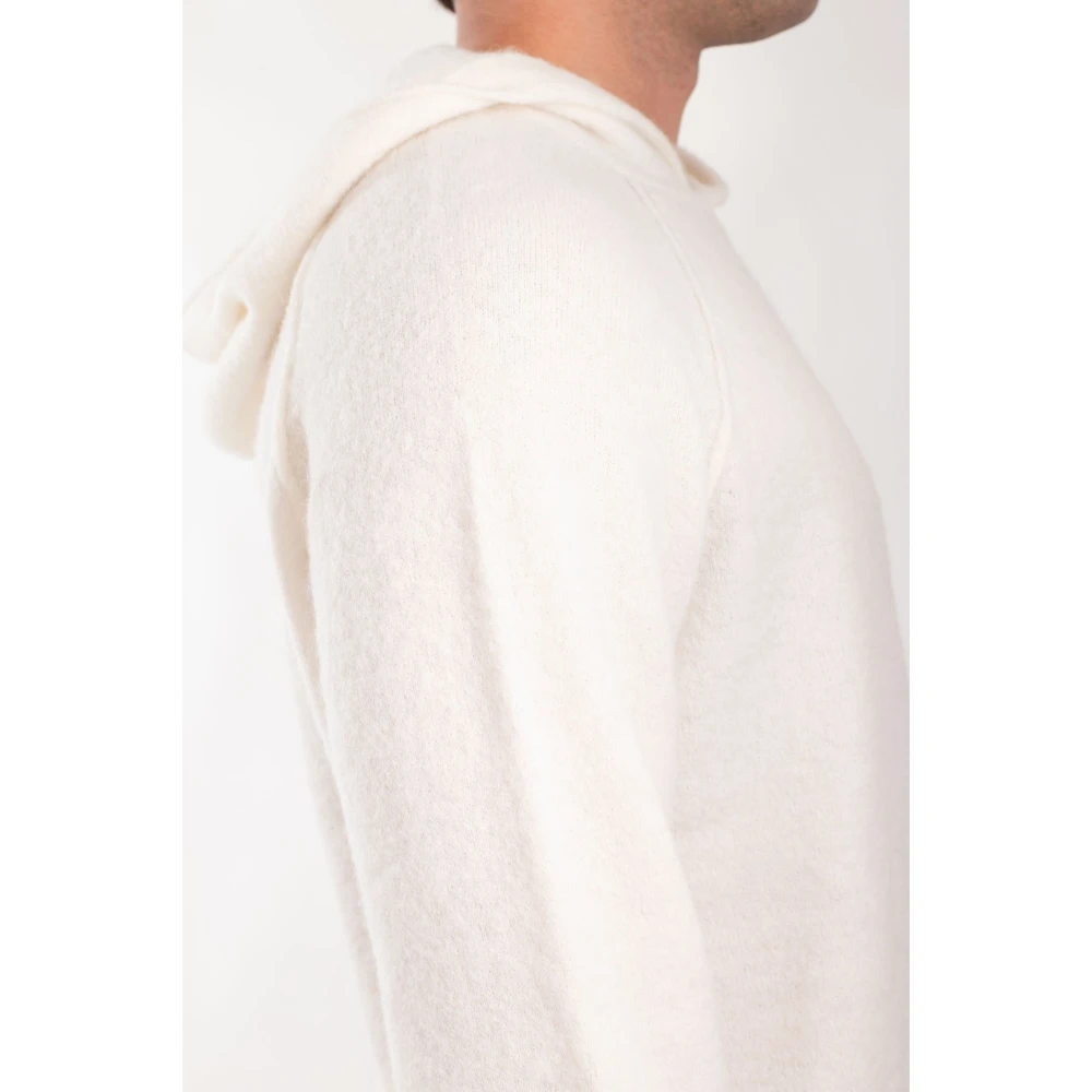 MC2 Saint Barth Stretch Wol Hoodie in Piccadilly Stijl White Heren
