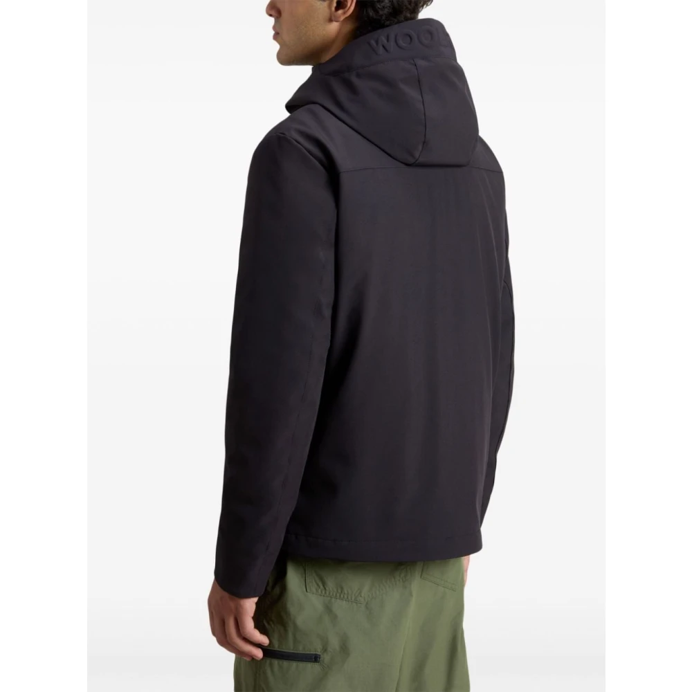 Woolrich Zwarte Donsjas met Hoge Hals Black Heren