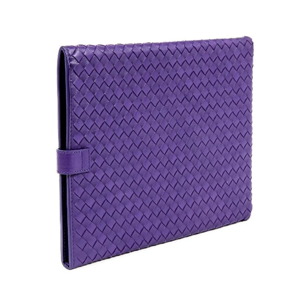 Bottega Veneta Paarse Leren Tablethoes Purple Unisex