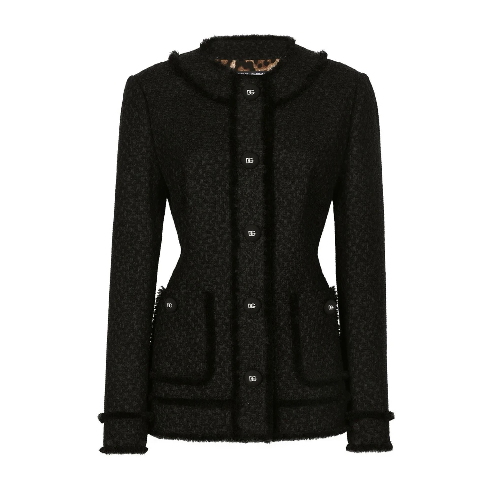 Dolce & Gabbana Stijlvolle Jas met Uniek Ontwerp Black Dames