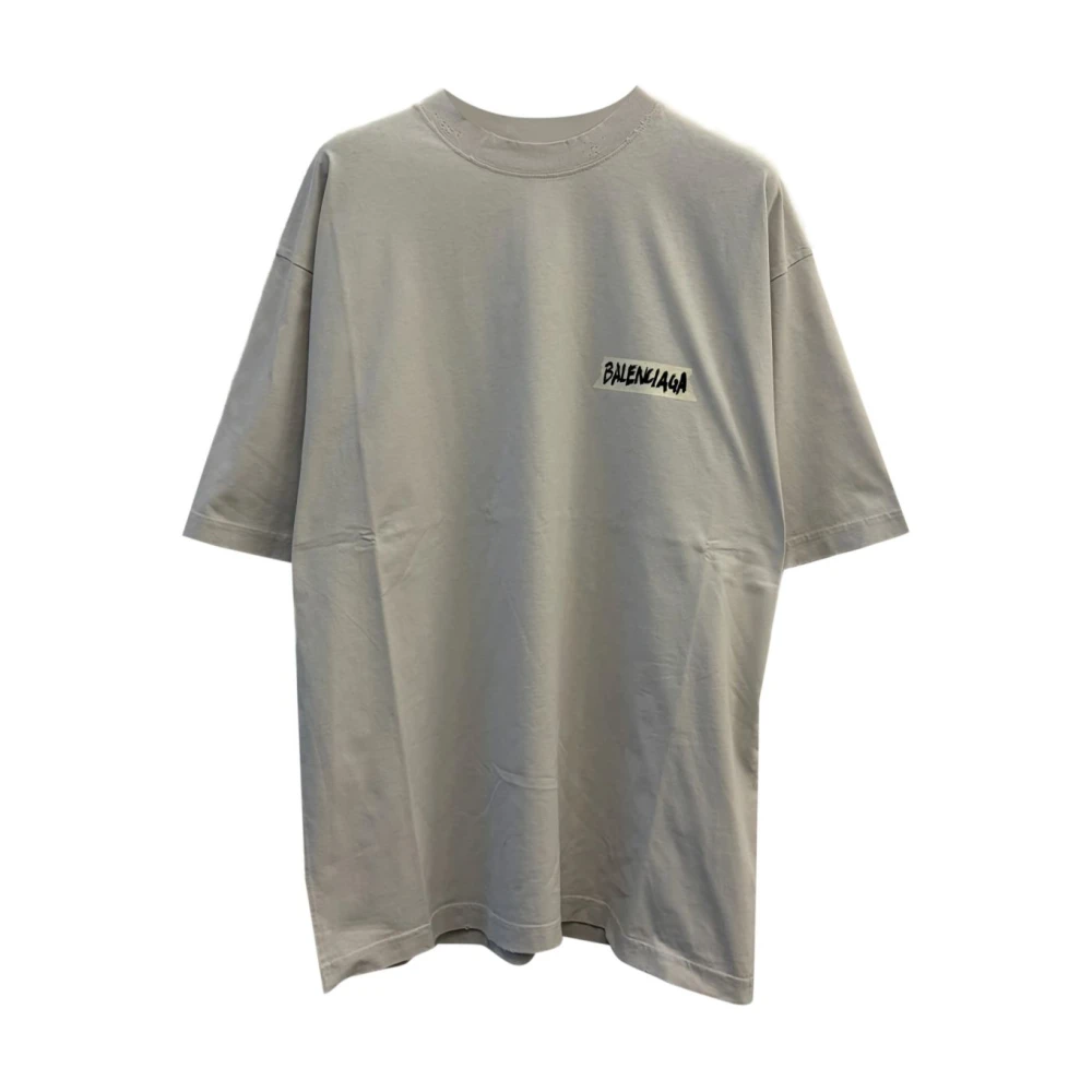 Balenciaga Men's Gray Crew Neck T-Shirt - T-Shirts - M - Tops