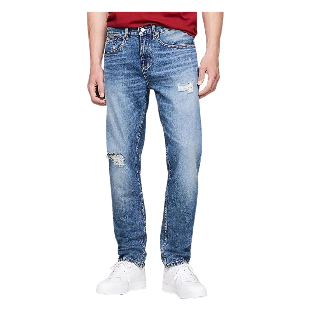 Tommy Hilfiger Distressed Slim Fit Denim Jeans Blue Heren