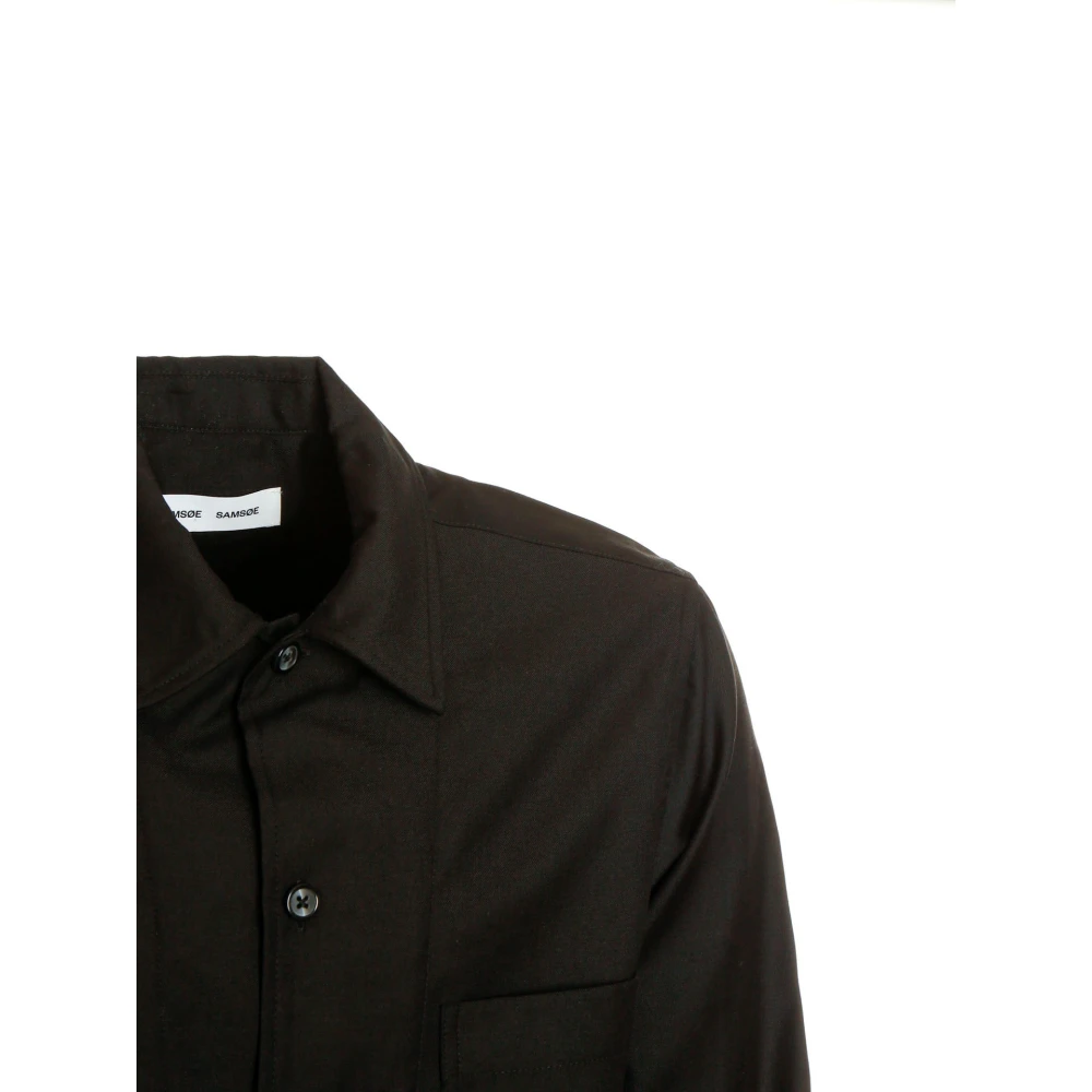 Samsøe Wollen Overshirt Black Heren