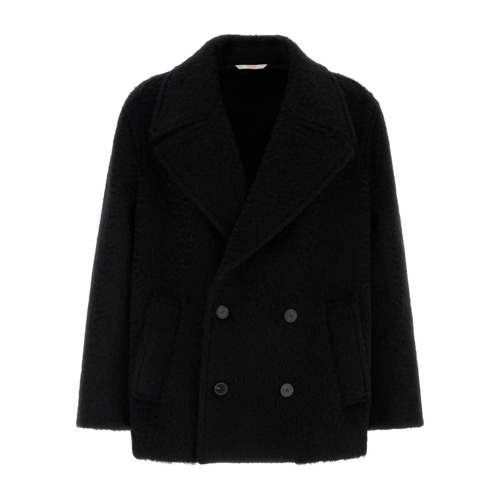 Valentino Garavani Black Caban - Male - Double-Breasted Coats - L - Coats
