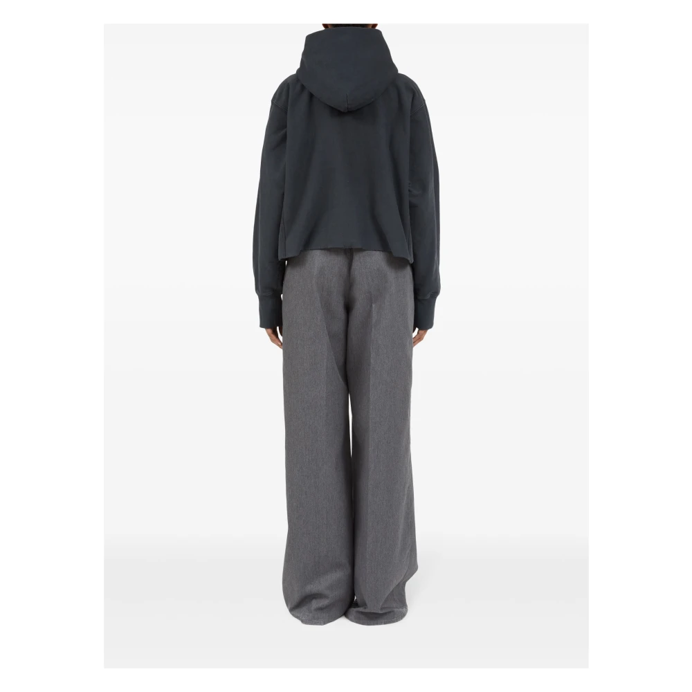 Maison Margiela Geborduurde Katoenen Hoodie Gray Dames
