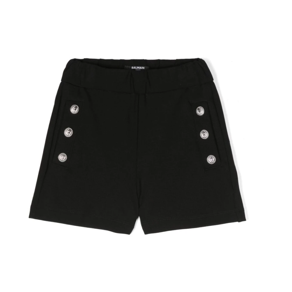 Balmain Girls Black Shorts For Aw24 - Shorts - 13 Y - Kids