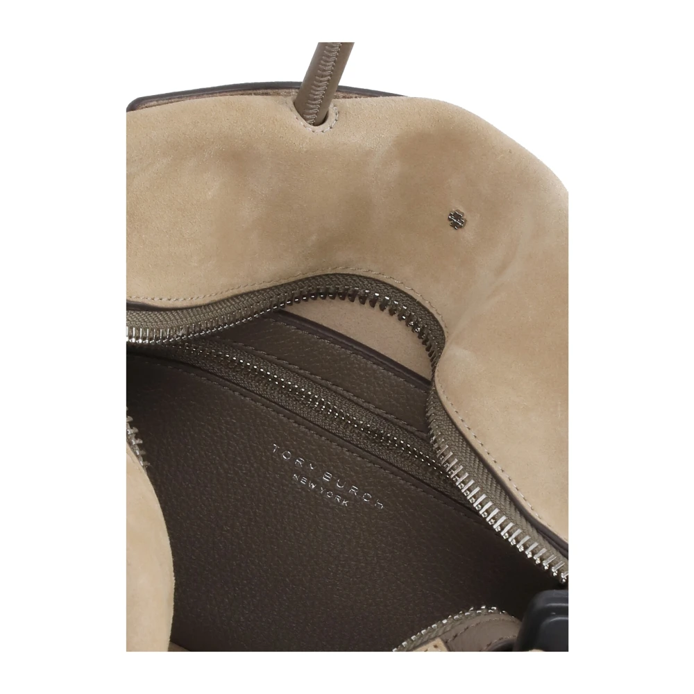 TORY BURCH Bruine leren handtas met handvatten Brown Dames