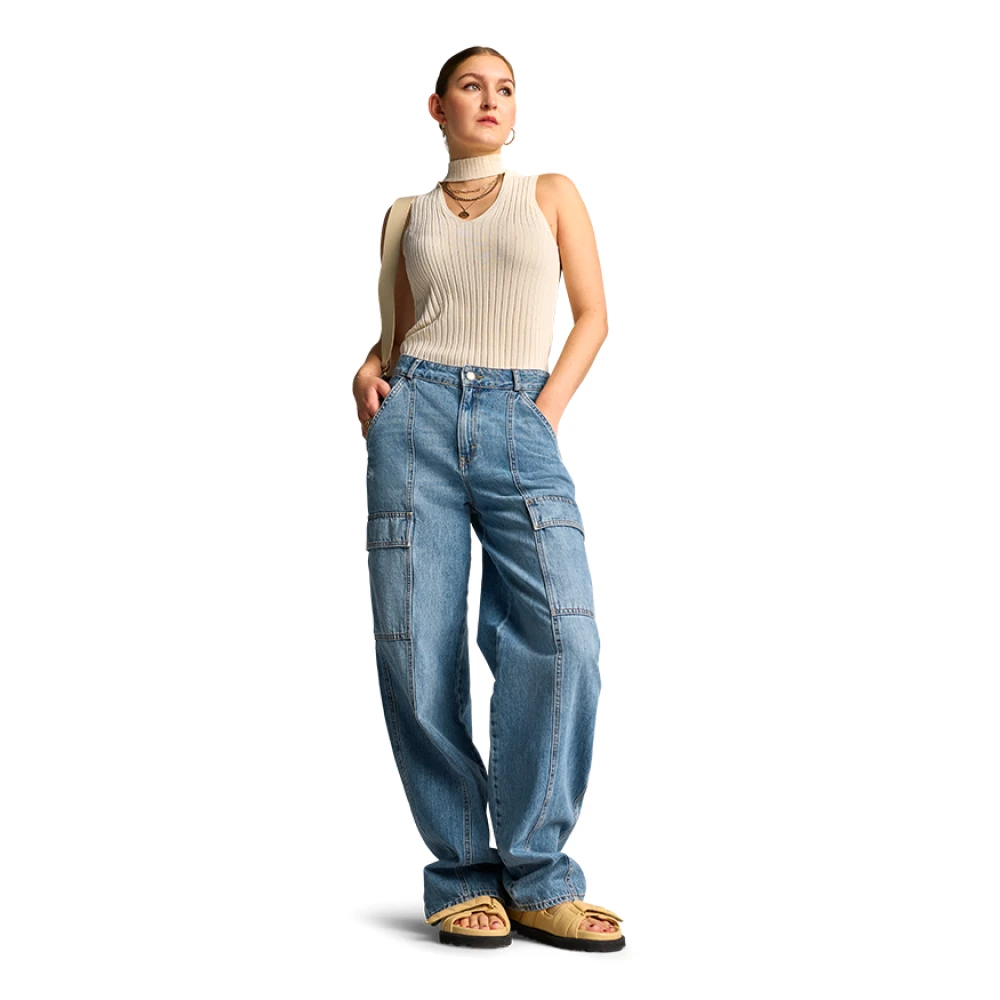 RIANI Cargo Style Katoenen Jeans Blue Dames