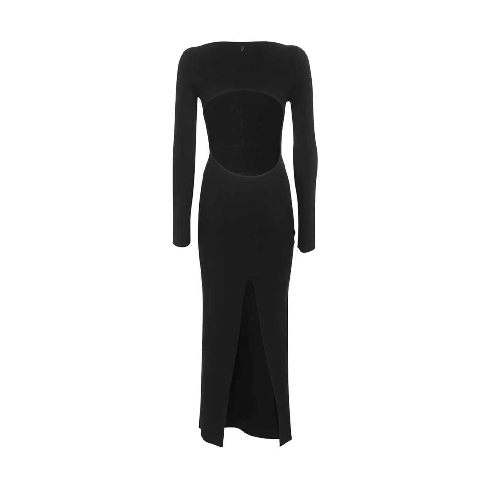 Dondup Open Rug Lange Jurk Black Dames