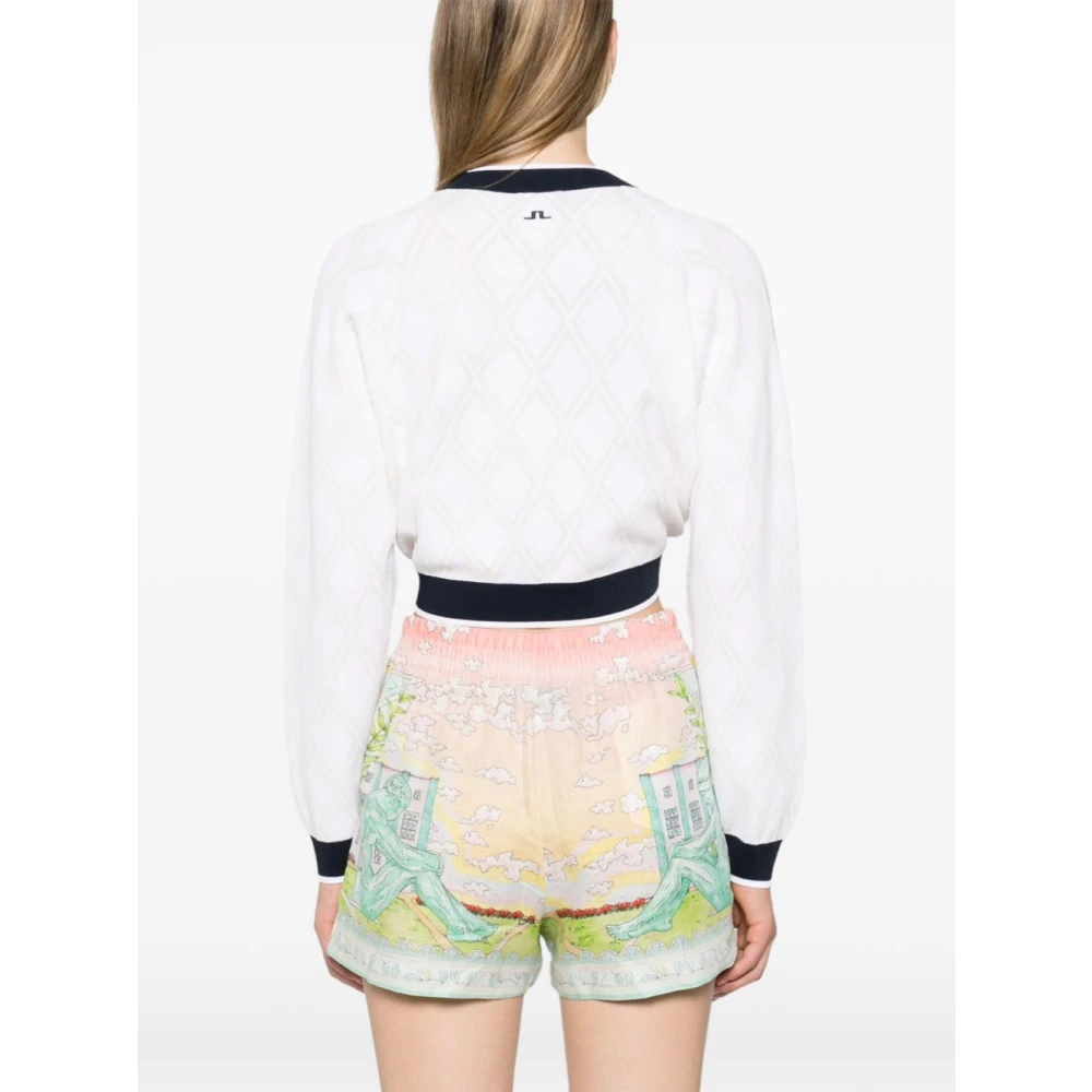 Casablanca Grafische Print Linnen Shorts Multicolor Dames