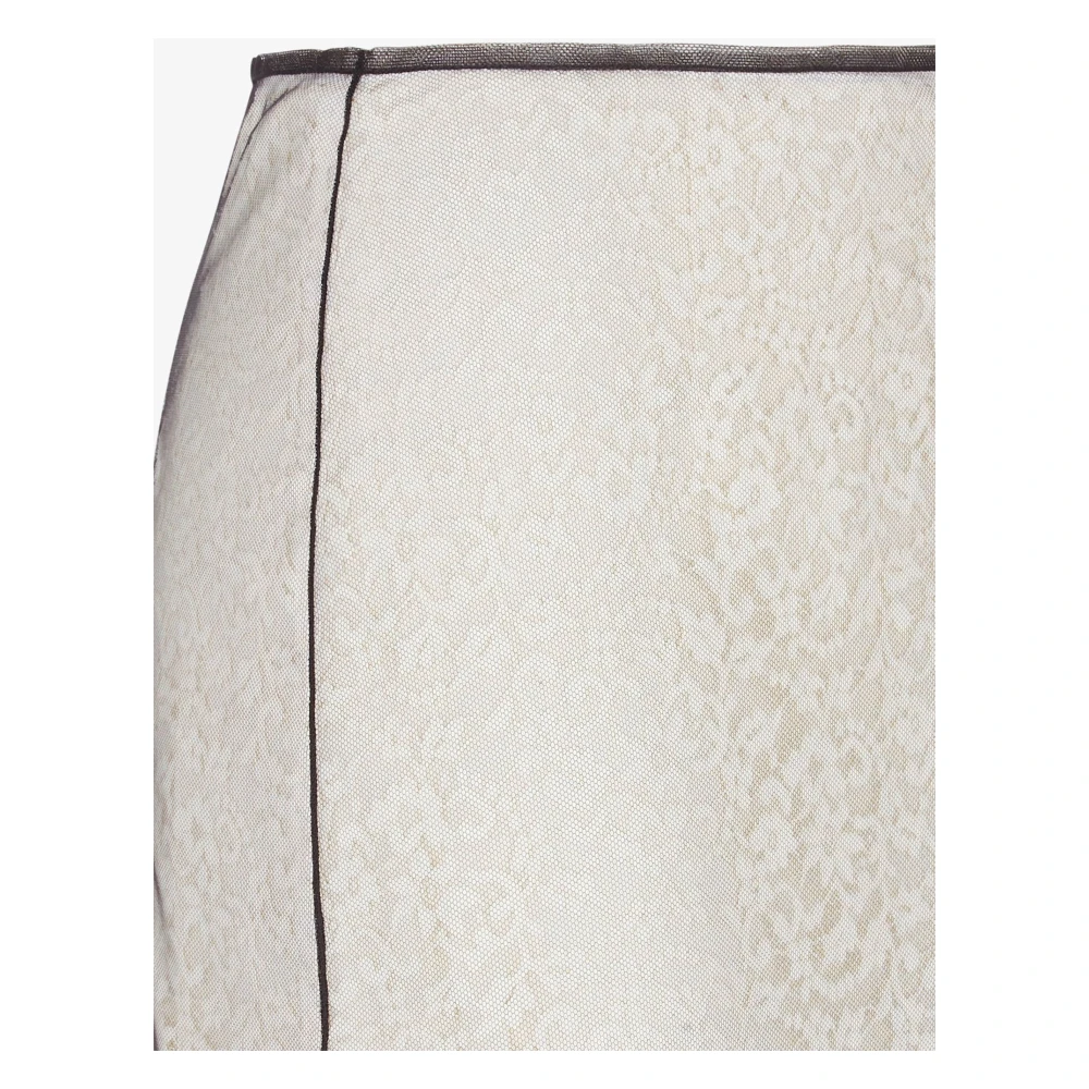 Fendi Witte Bloemenkanten Rok Dubbellagig White Dames