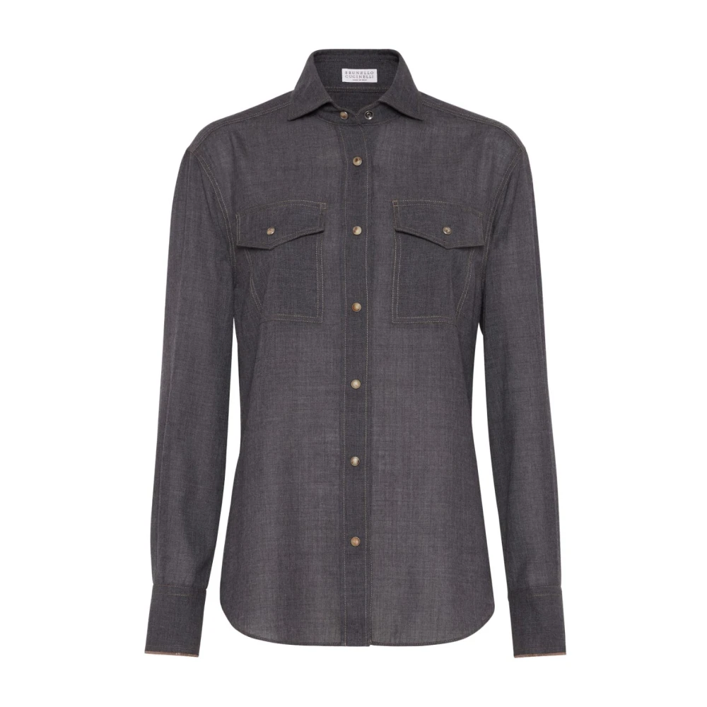 BRUNELLO CUCINELLI Grijze Shirt Gray Dames