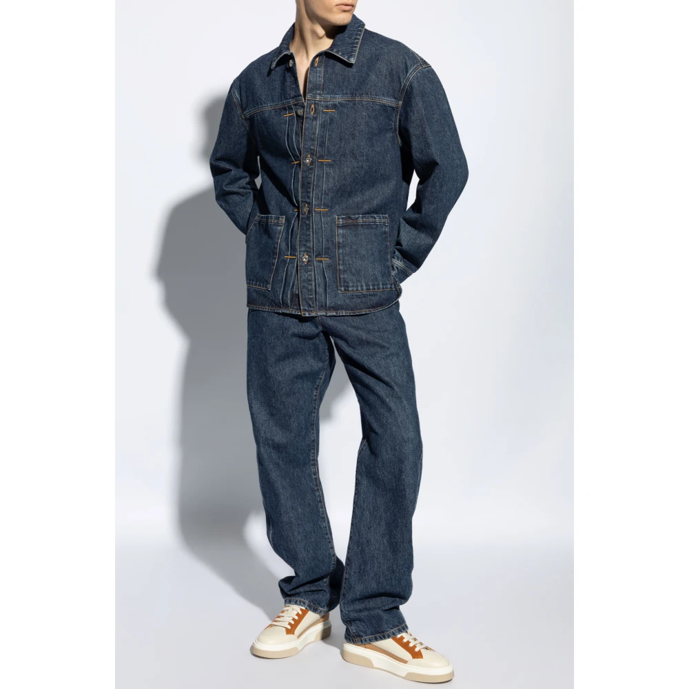 Salvatore Ferragamo Jeans met logo Blue Heren