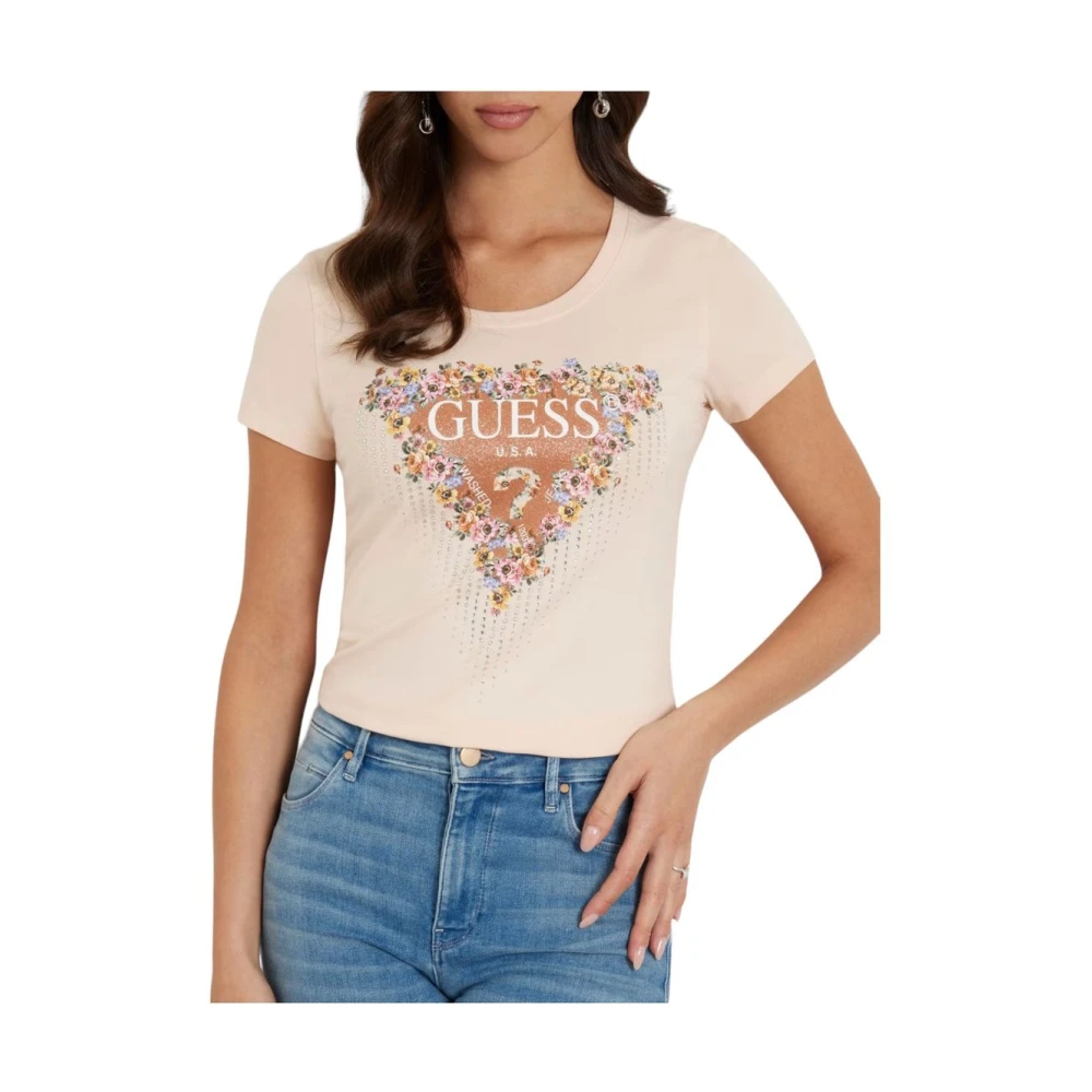 Guess Korte Mouw T-shirt Pink Dames