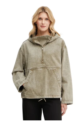 Garment-Dyed Denim Popover Jacket