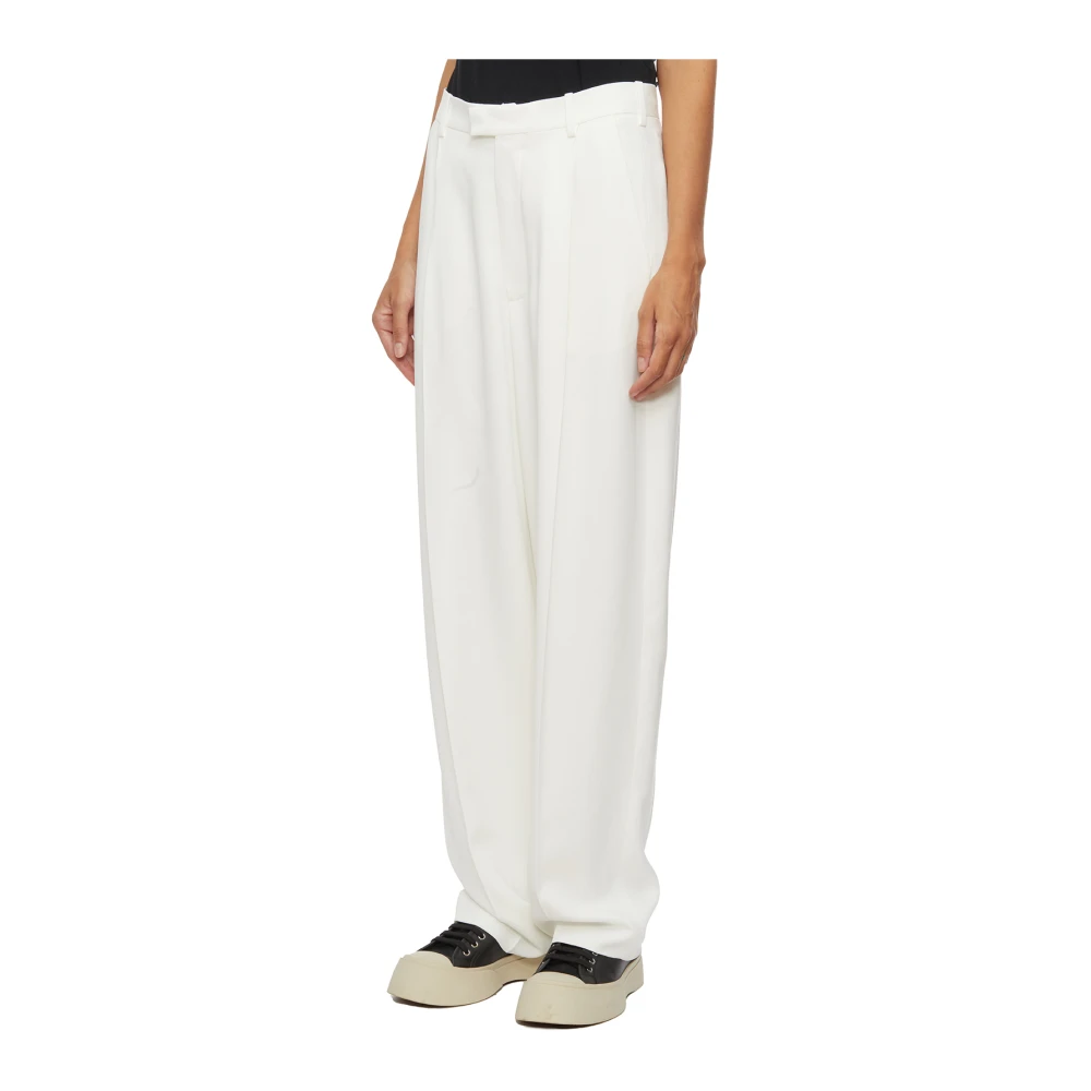 Marni Op Maat Gemaakte Viscose Cady Broek White Dames