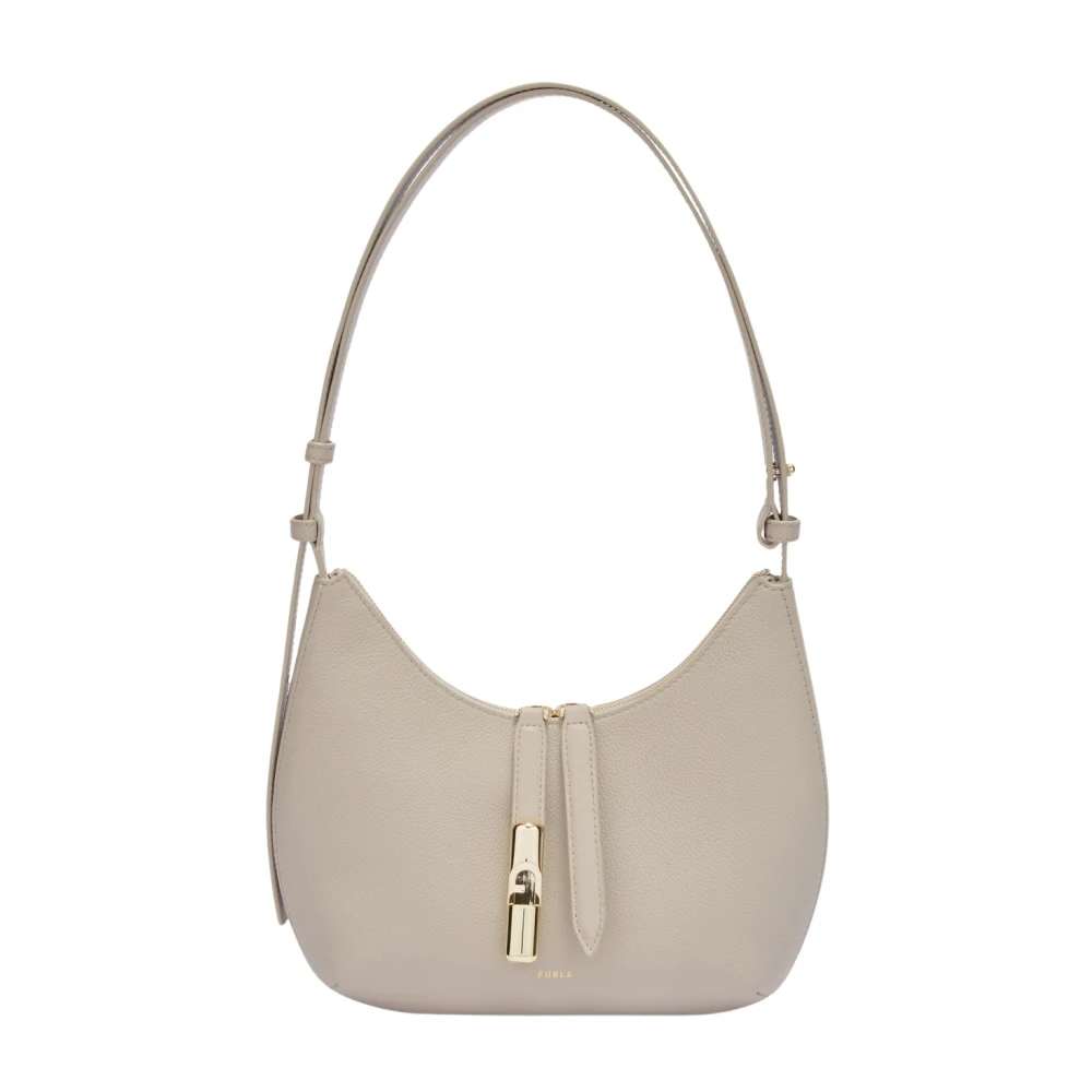 Furla Vanilla Leren Schoudertas met Rits Beige Dames