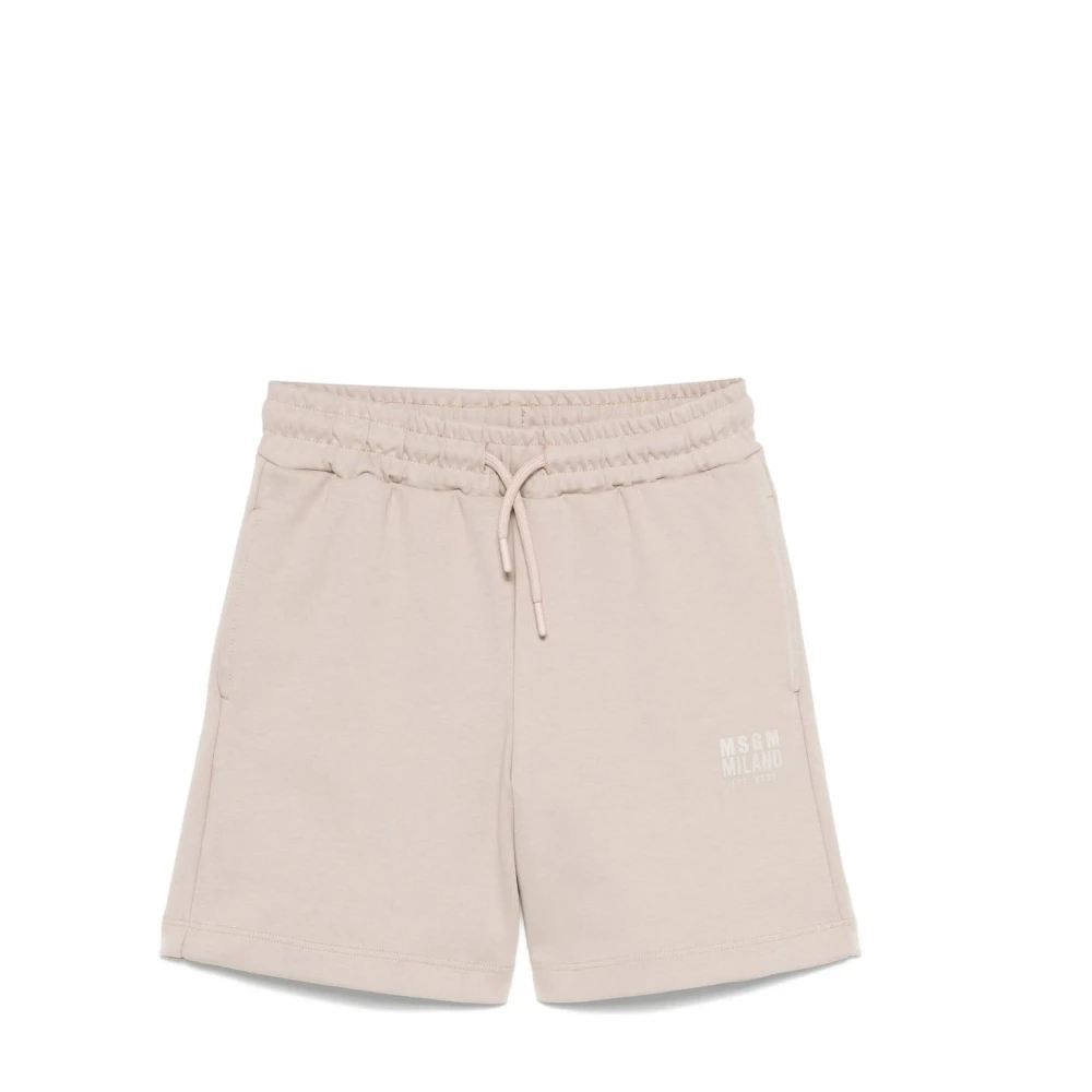 Msgm Boys Beige Shorts, 14 Y, Bermuda