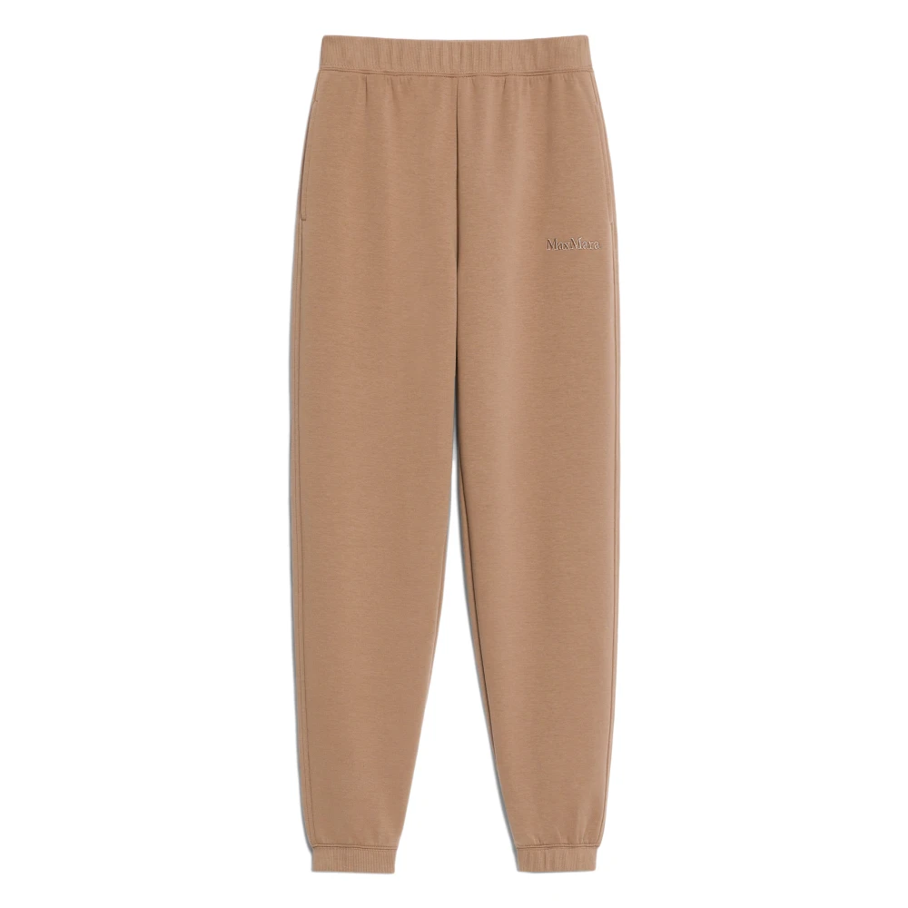 Max Mara Bruine Ribbroek met Logodetail Brown Dames