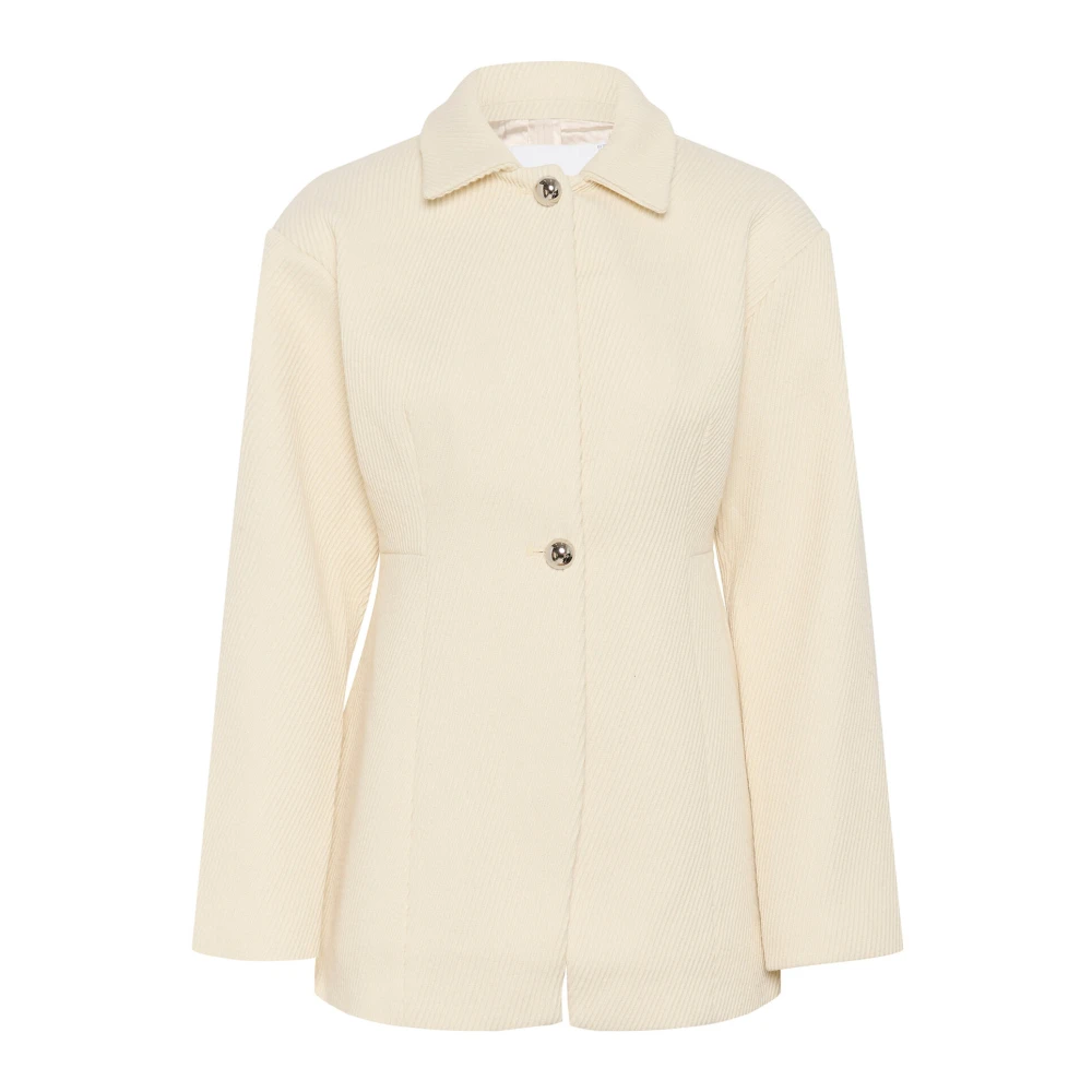 Karen by Simonsen Elegante Jas met Overhemdkraag White Dames