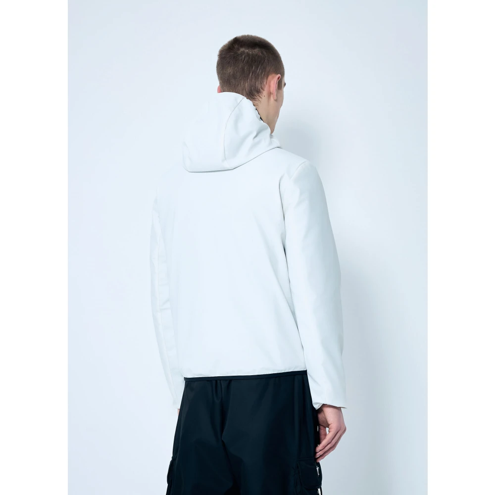 Moncler Matte Finish Donsjas met Contrasterende Afwerking White Heren