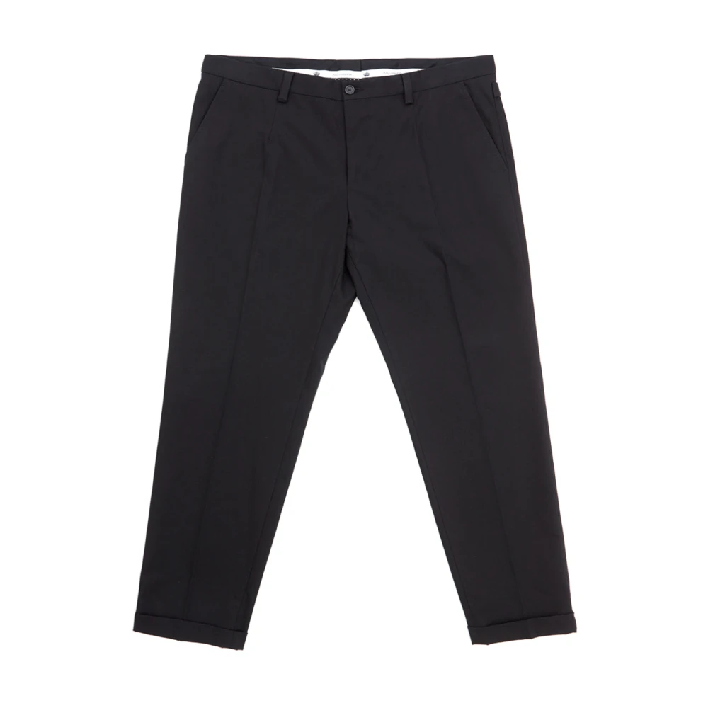 Dolce & Gabbana Men's Black Cotton Chino Trousers - Slim Fit