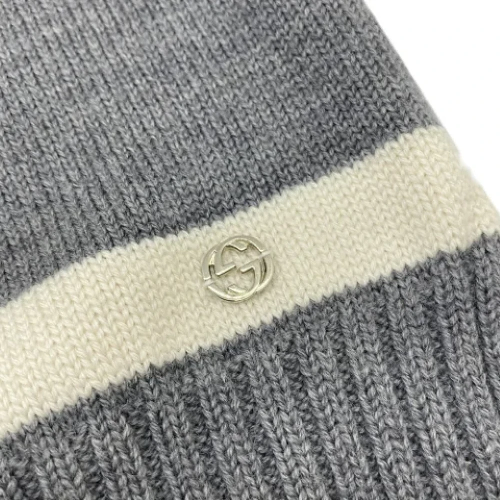 Gucci Vintage Pre-owned Wool scarves Gray Dames