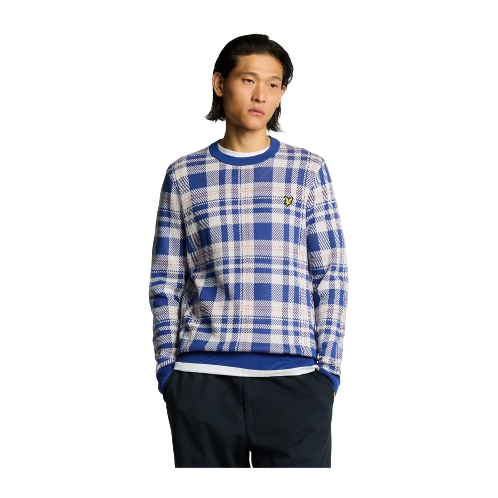 Lyle & Scott Lente Tartan Crew Neck Trui Multicolor Heren