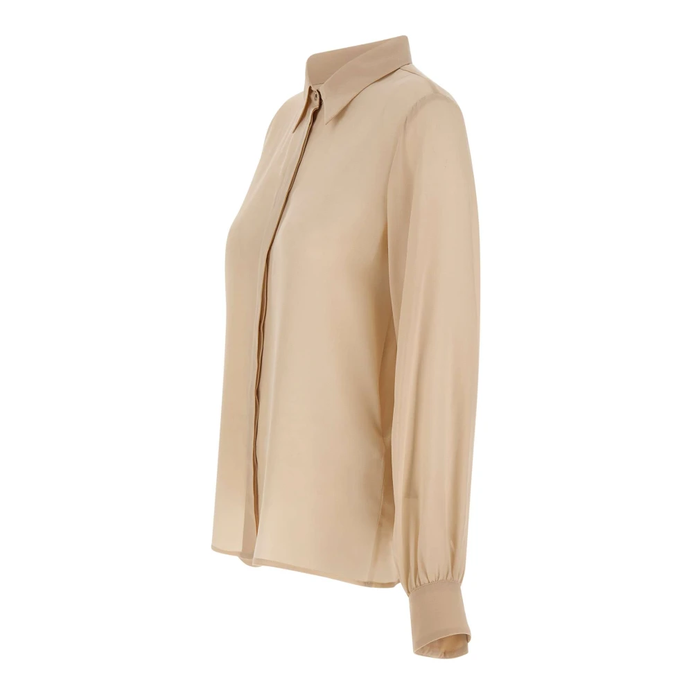 Liu Jo Elegante Zijden Shirt Zandkleur Beige Dames