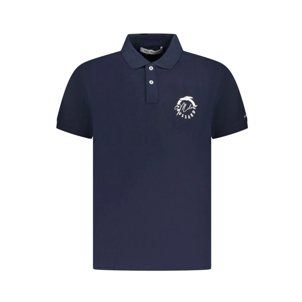 Trussardi Men's Blue Cotton Polo Shirt - Polo Shirts - S- Tops
