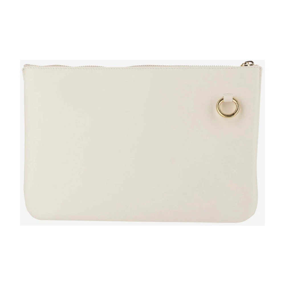 Jil Sander Leren Schoudertas met Gouden Logo Detail White Dames
