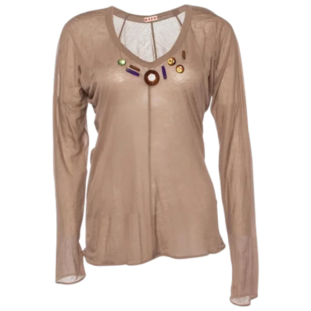 Marni Pre-owned Fabric tops Brown Dames