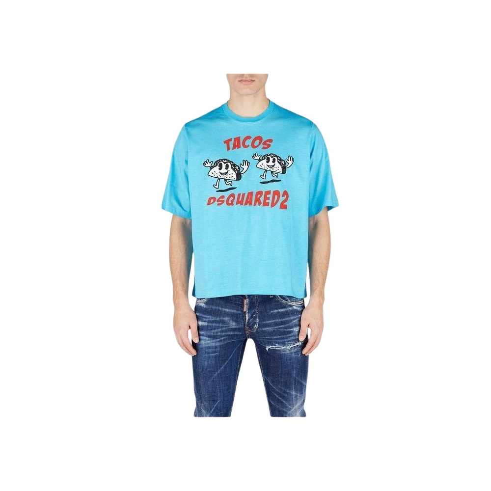 Dsquared2 Men's Blue Turquoise Cotton T-Shirt - T-Shirts - Xl - Tops