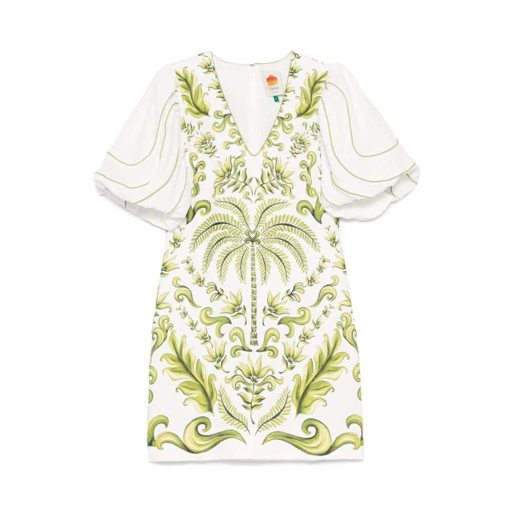 Farm Rio Witte Jurk met Ritssluiting Multicolor Dames