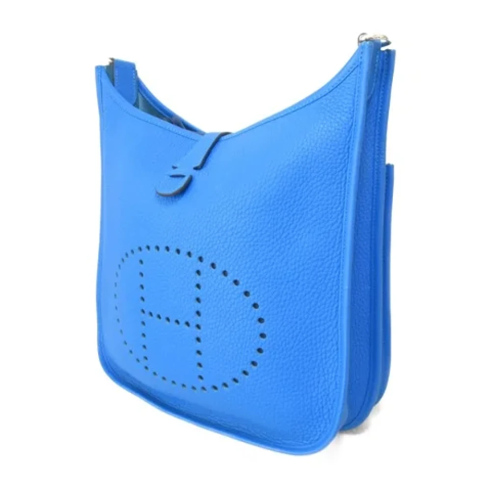 Hermès Vintage Pre-owned Leather crossbody-bags Blue Dames
