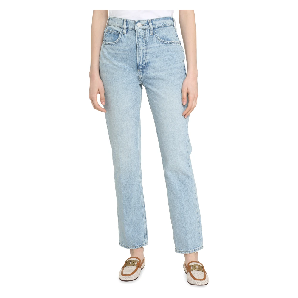 Frame Versleten straight-leg jeans Blue Dames