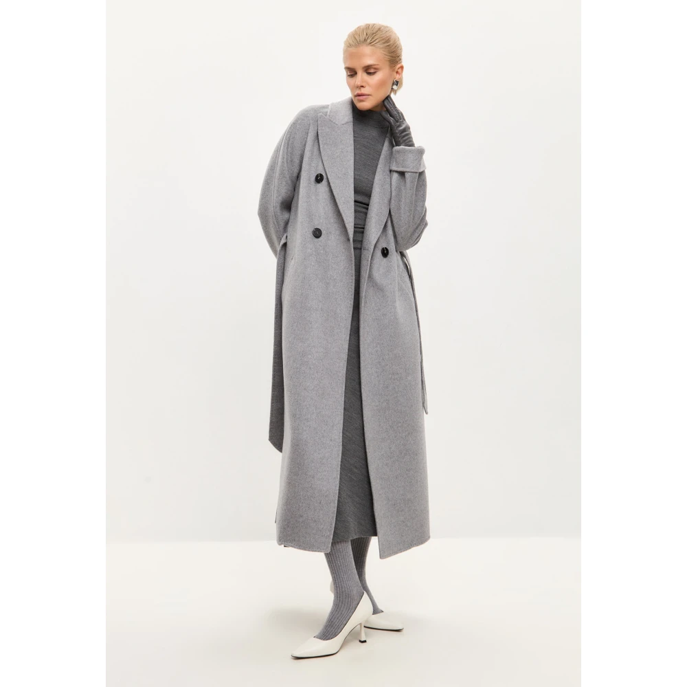 Cesare Gaspari Klassieke Luxe Lange Jas Rosie Grijs Gray Dames
