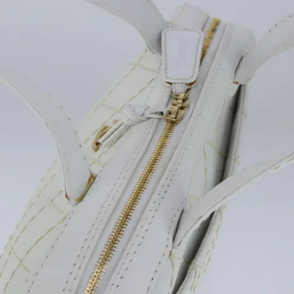 Chanel Vintage Pre-owned Leather handbags White Dames