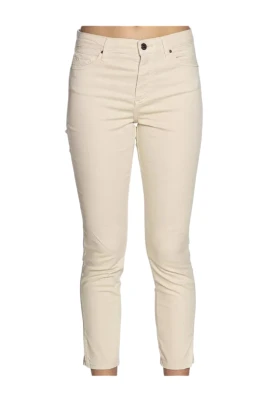 Beige Tapered Leg Jeans