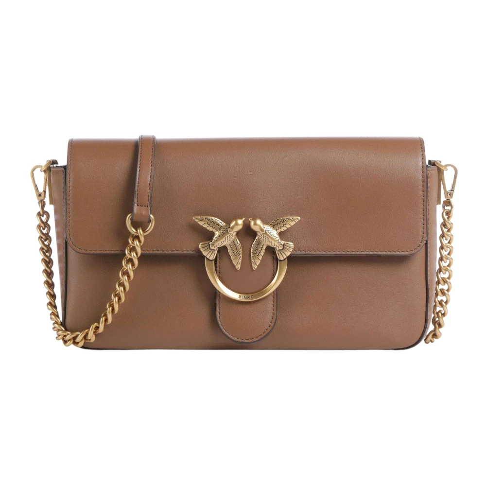 Pinko , Cross Body Bags, Female, Brown, One Size, Love One Slouchy Classic