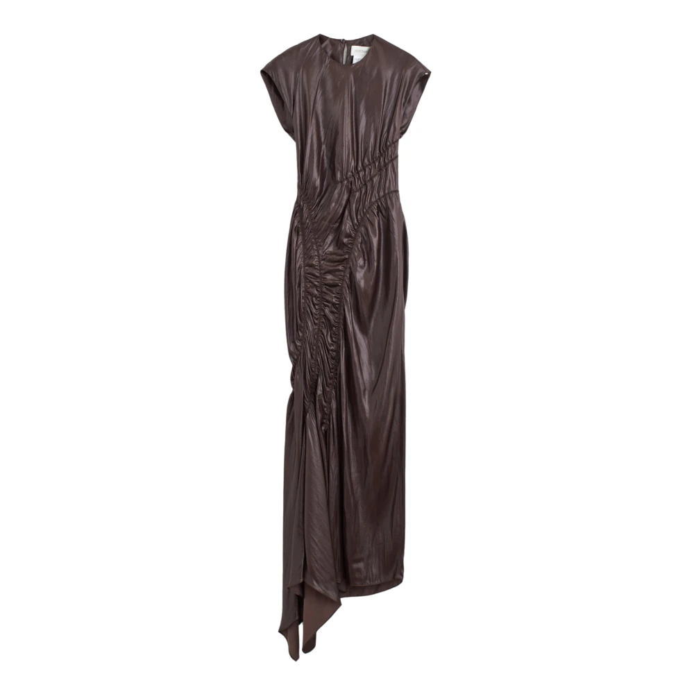 SPORTMAX Bordeaux Polyester Jurk met Gerimpelde Details Red Dames