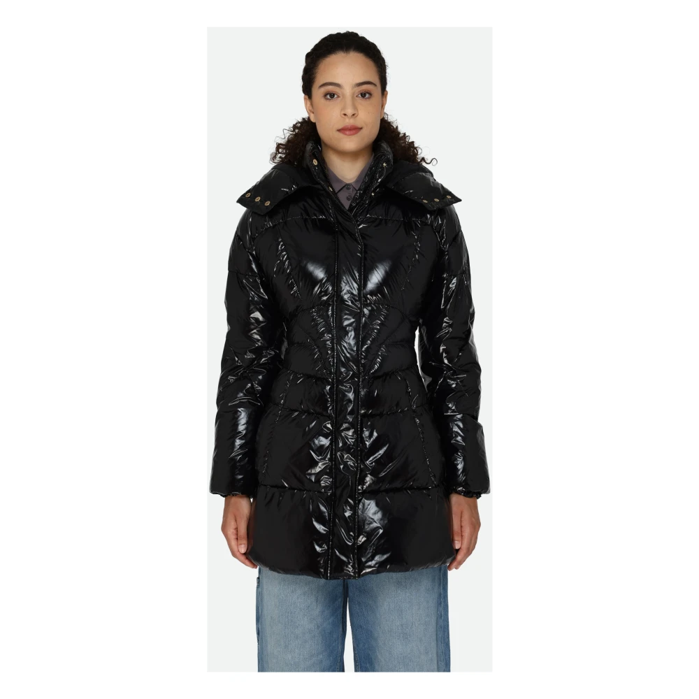 pinko Zwarte Glansrijke Pufferjas Black Dames