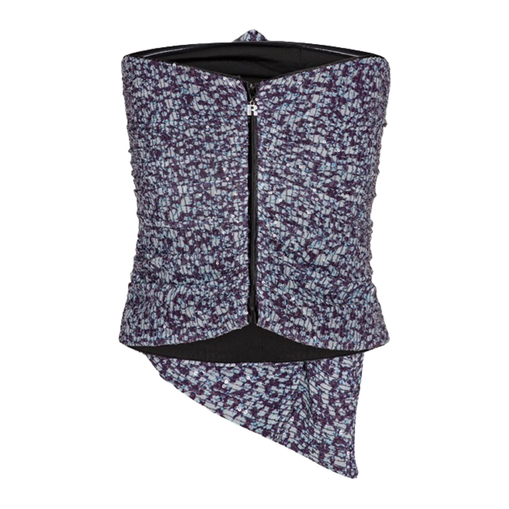 Rotate Birger Christensen Sequin Draped Top Purple Dames