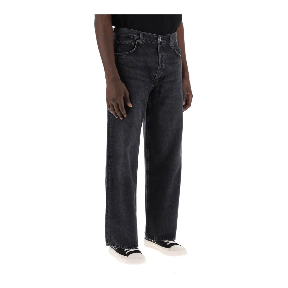 Agolde Ultra-ontspannen Baggy Jeans in Gewassen Zwart Black