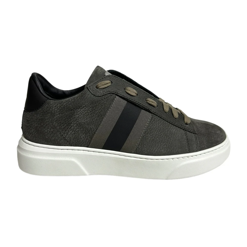 Stokton Grijze Nabuk Sneakers met Elastiek Gray Heren