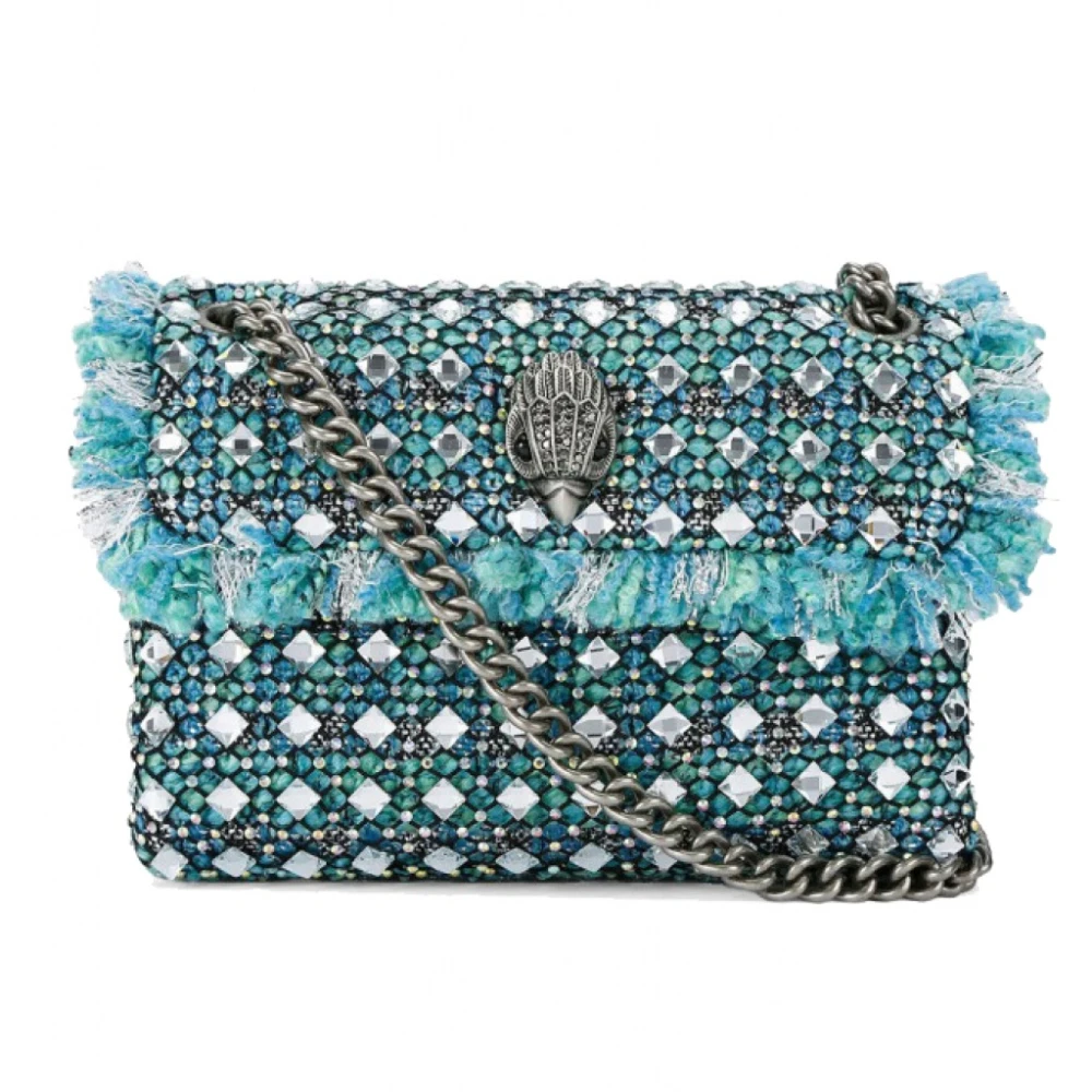 Kurt Geiger Tweed Mini Crossbody Tas Blue Dames