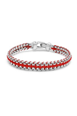 menand-39-s-red-woven-8mm-box-chain-bracelet-in-silver