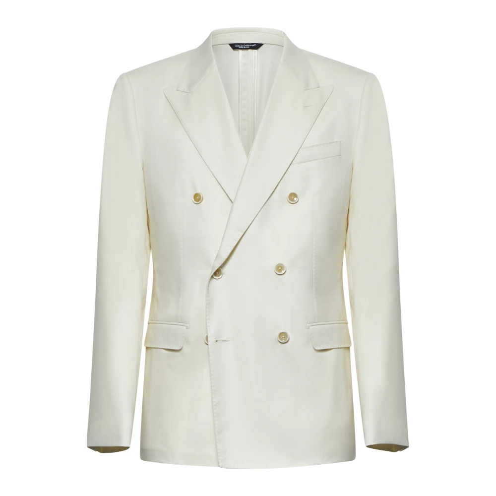 Dolce & Gabbana Elegante Ivory Heren Blazer Beige Heren