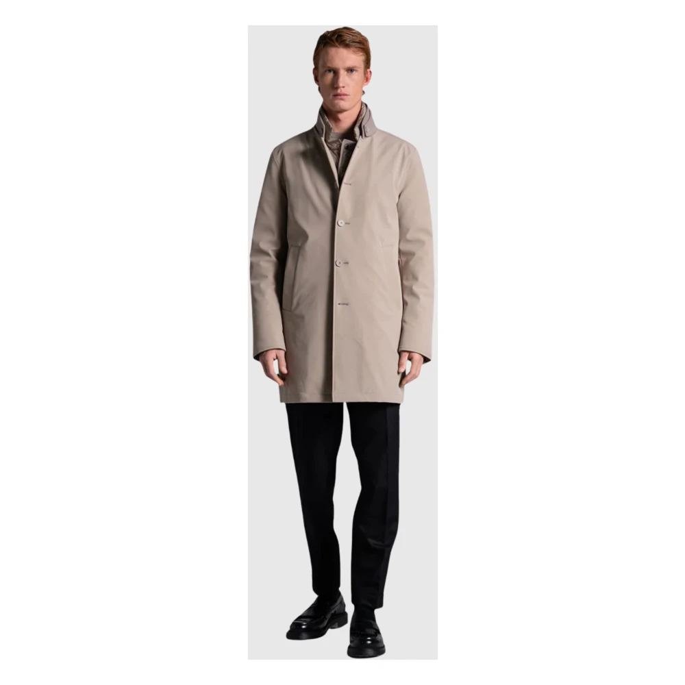 Duno Beige 3-Lagen Gewatteerde Jas Beige Heren