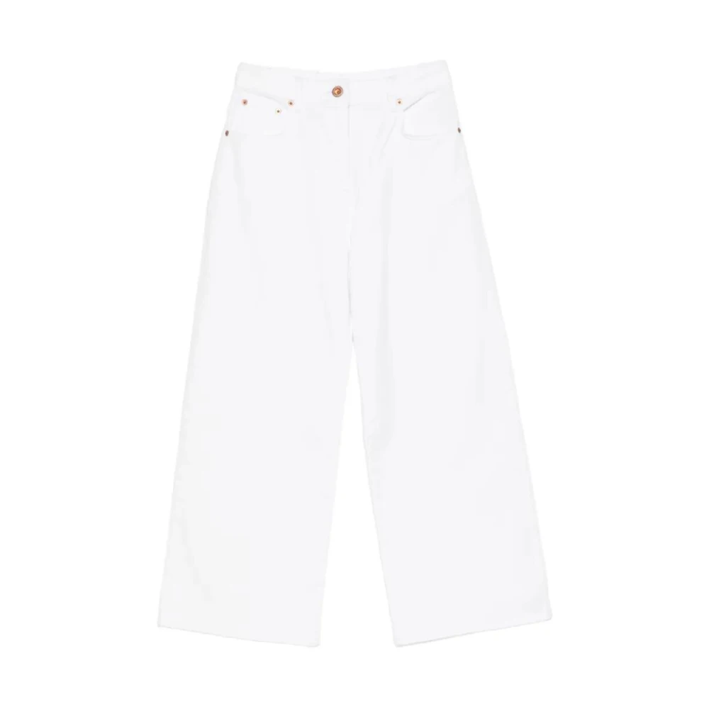 Aspesi Women's White Wide Jeans - Cropped Jeans - W28 - Jeans